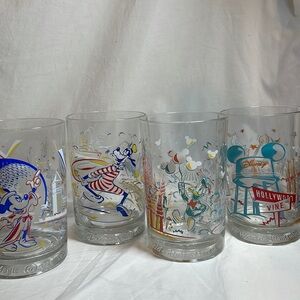 Set of 4 Walt Disney World Remember the Magic collectible glassware
